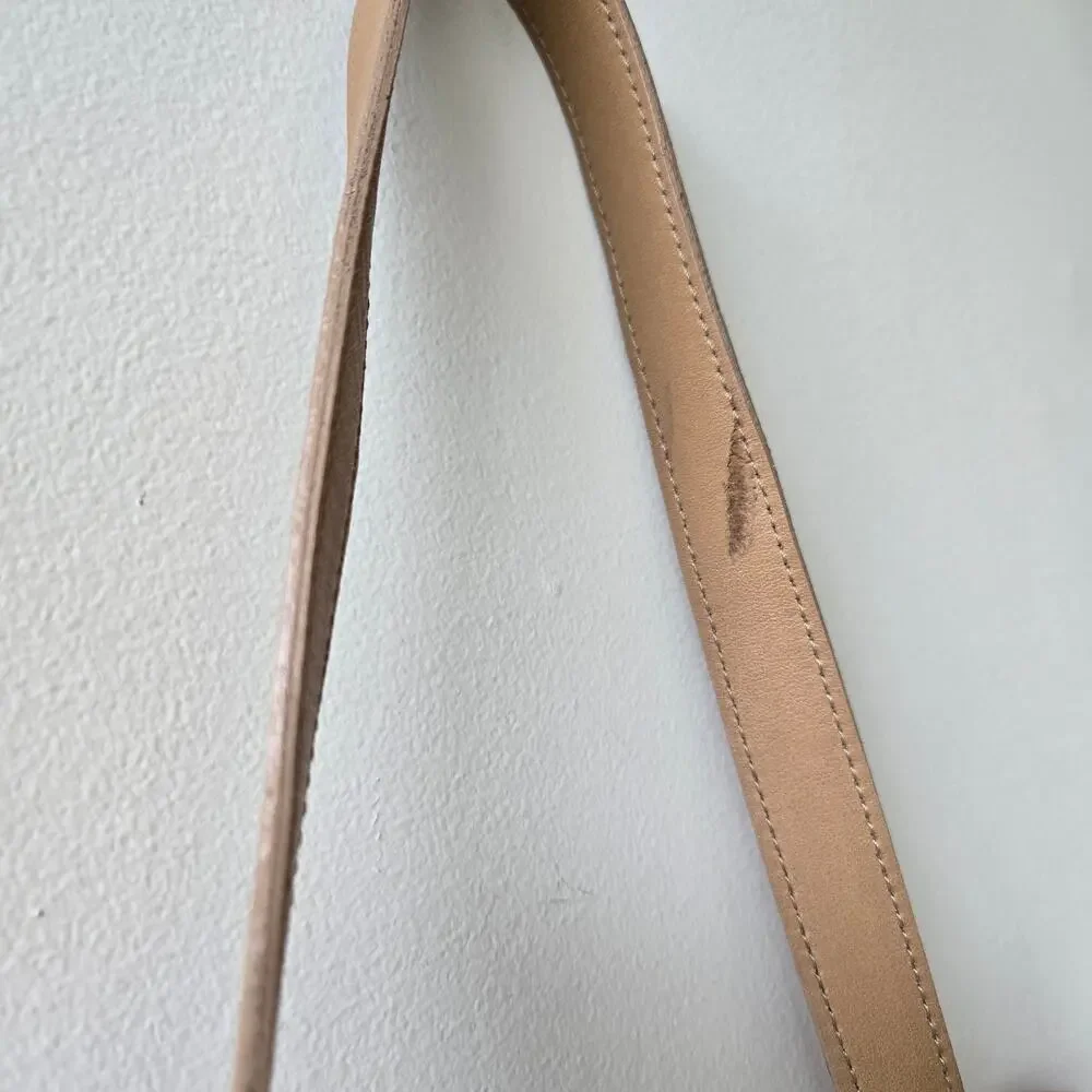 Coach Vintage Hudson Pebbled Leather Crossbody Purse Beige Neutral Bag Bullseye